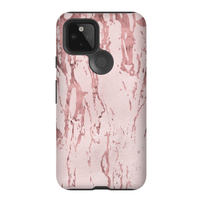 Pixel 5 StrongFit Shiny Rose Gold Marble 2 by Andrea Haase