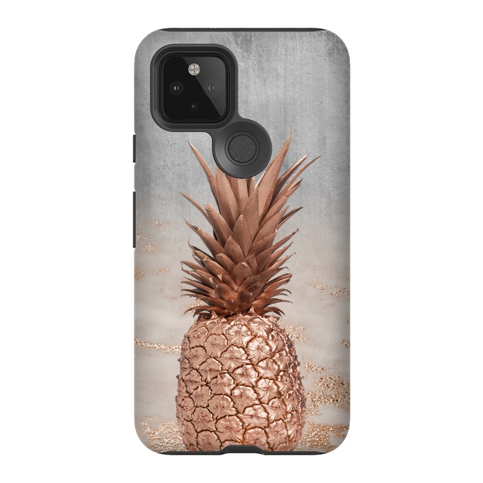 Pixel 5 StrongFit Rose Gold Pineapple and Marble by  Utart
