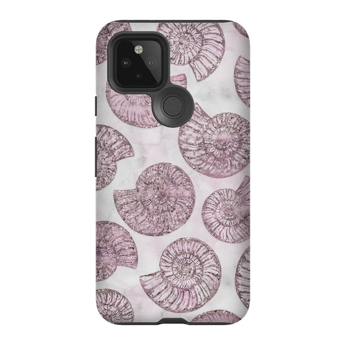 Pixel 5 StrongFit Soft Pink Fossils  by Andrea Haase