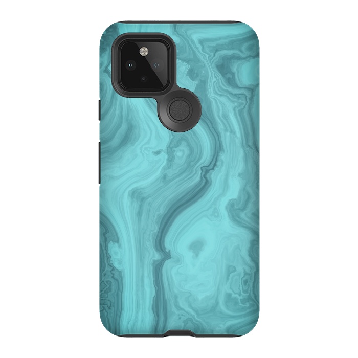 Pixel 5 StrongFit Turquoise Marble 2 by Andrea Haase