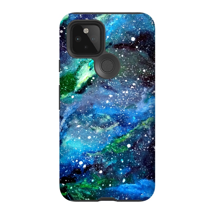 Pixel 5 StrongFit Galaxy in Blue and Green by Gringoface Designs