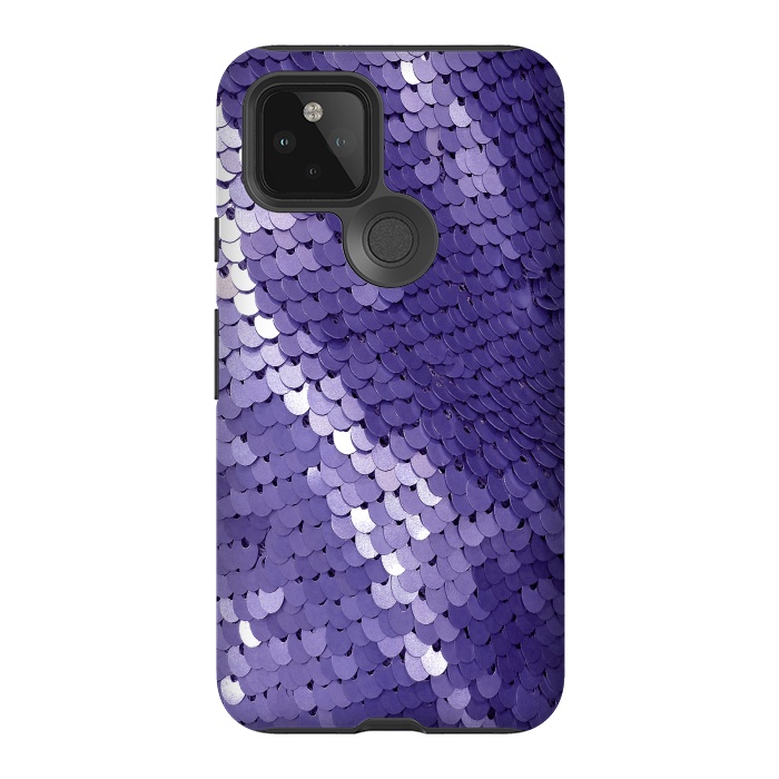 Pixel 5 StrongFit Shiny Purple Sequins  by Andrea Haase