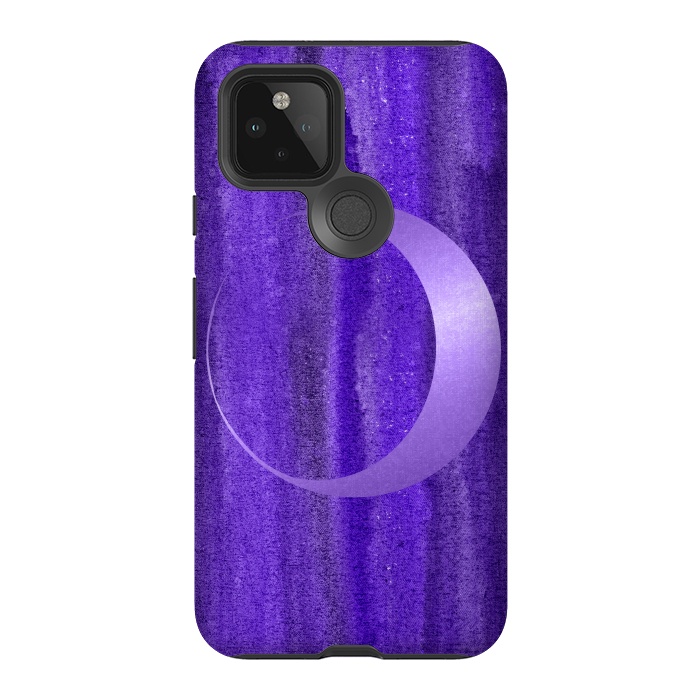 Pixel 5 StrongFit Shiny Purple Half Moon  by Andrea Haase