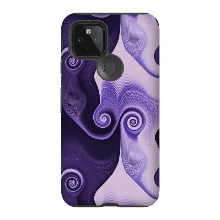 Pixel 5 StrongFit Fancy Purple Spirals by Andrea Haase