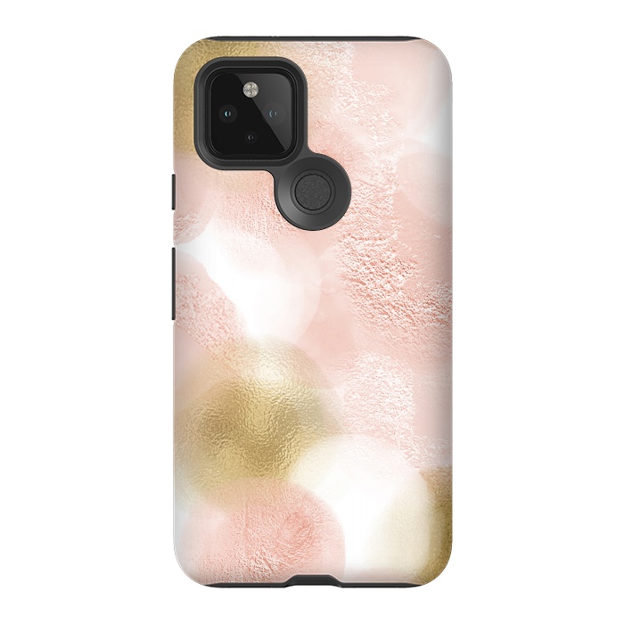 Pixel 5 StrongFit Gold and Pink Blush Dots by  Utart