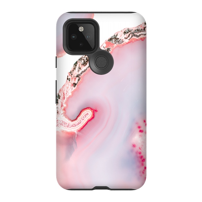 Pixel 5 StrongFit Pink Agate Slices by  Utart