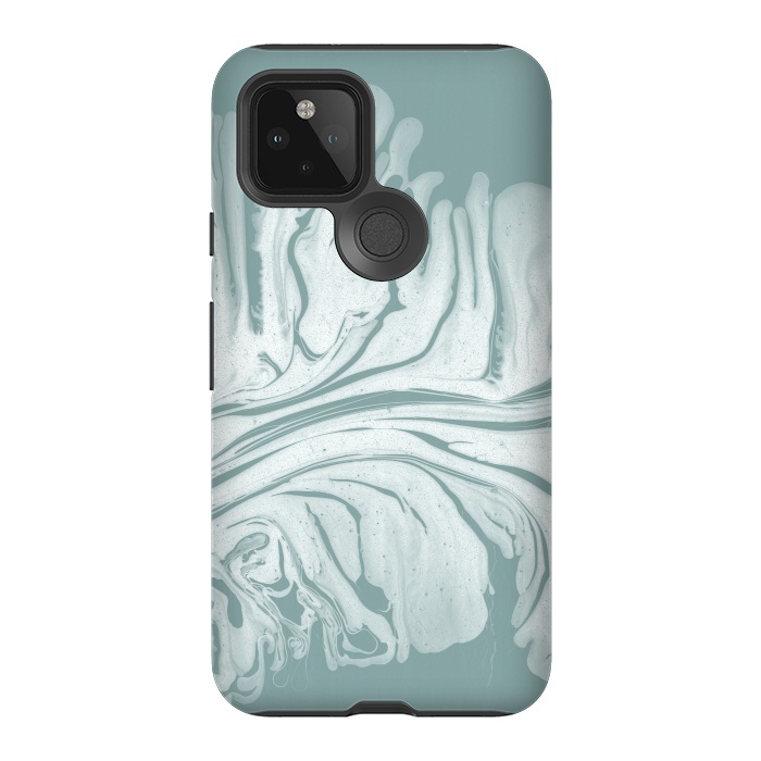 Pixel 5 StrongFit Teal Liquid Paint by Andrea Haase