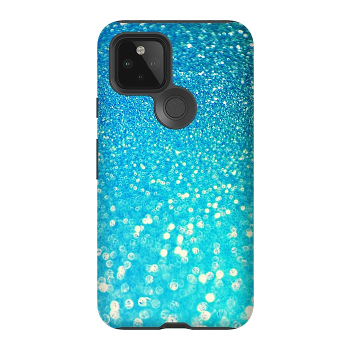 Pixel 5 StrongFit Ocean Teal Blue Glitter by  Utart