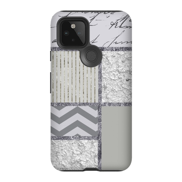 Pixel 5 StrongFit Silver And Grey Collage by Andrea Haase