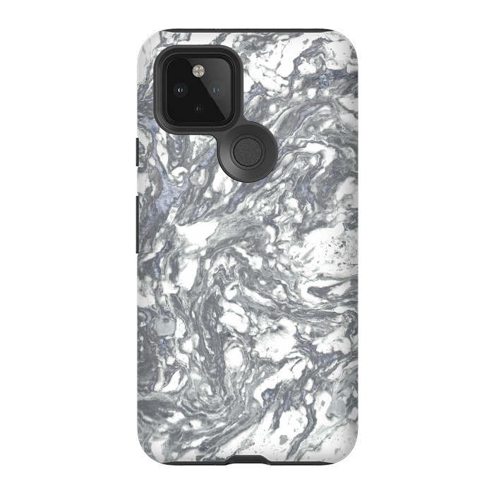 Pixel 5 StrongFit Grey Blue Marble by Andrea Haase