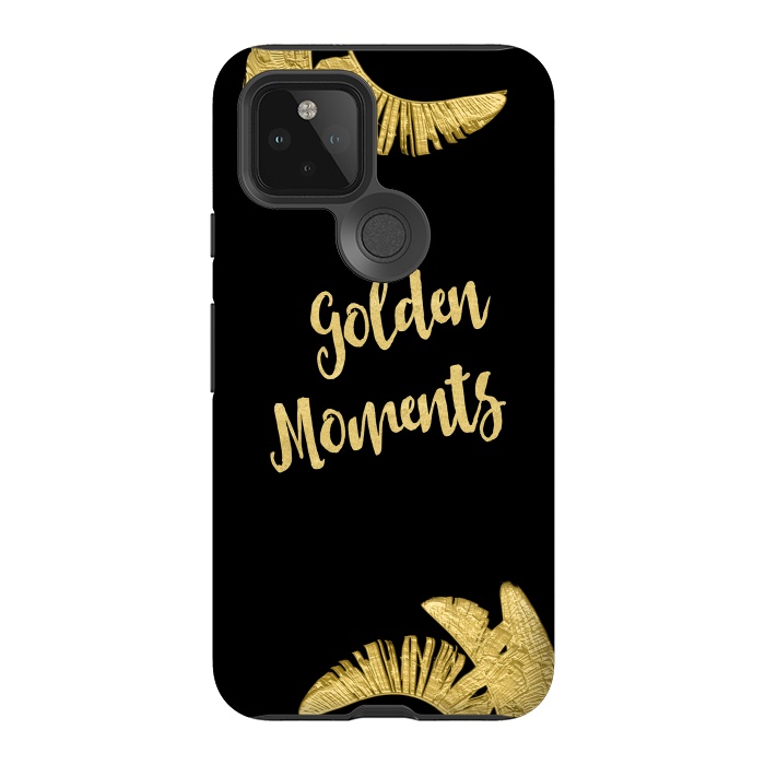 Pixel 5 StrongFit Golden Moments Palm Leaves by Andrea Haase