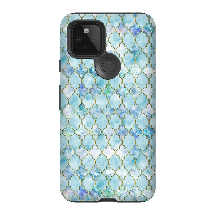 Pixel 5 StrongFit Blue Moroccan Shapes Pattern  by  Utart