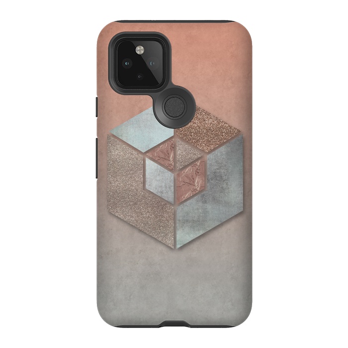 Pixel 5 StrongFit Copper Gray Hexagon by Andrea Haase