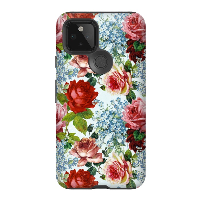 Pixel 5 StrongFit Vintage roses and Forget Me Not by  Utart