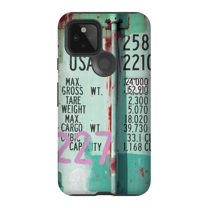 Pixel 5 StrongFit Turquoise Grafitti Container by Andrea Haase