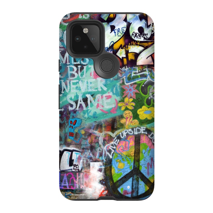 Pixel 5 StrongFit Graffiti Text And Peace Sign by Andrea Haase