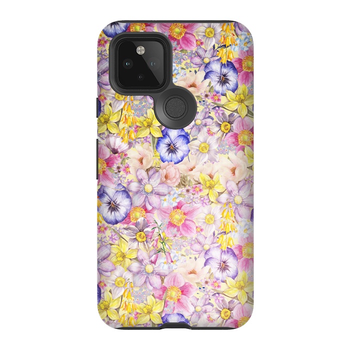 Pixel 5 StrongFit Lovely Spring Pansy Pattern by  Utart