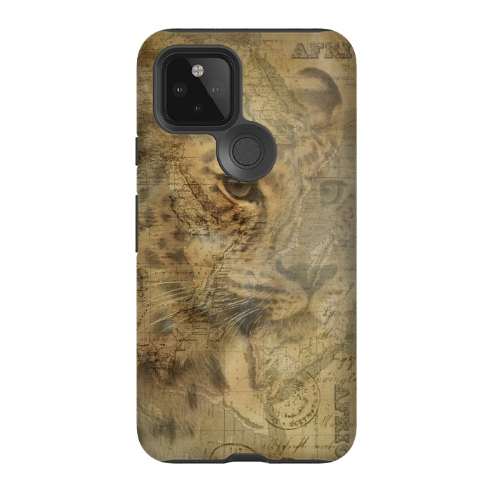 Pixel 5 StrongFit Cheetah Vintage Style by Andrea Haase