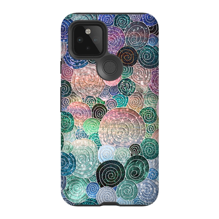 Pixel 5 StrongFit Multicolor Trendy Dots and Circles  by  Utart