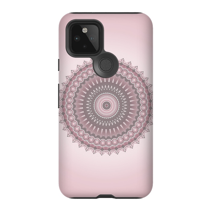Pixel 5 StrongFit Soft Pink Mandala Design by Andrea Haase