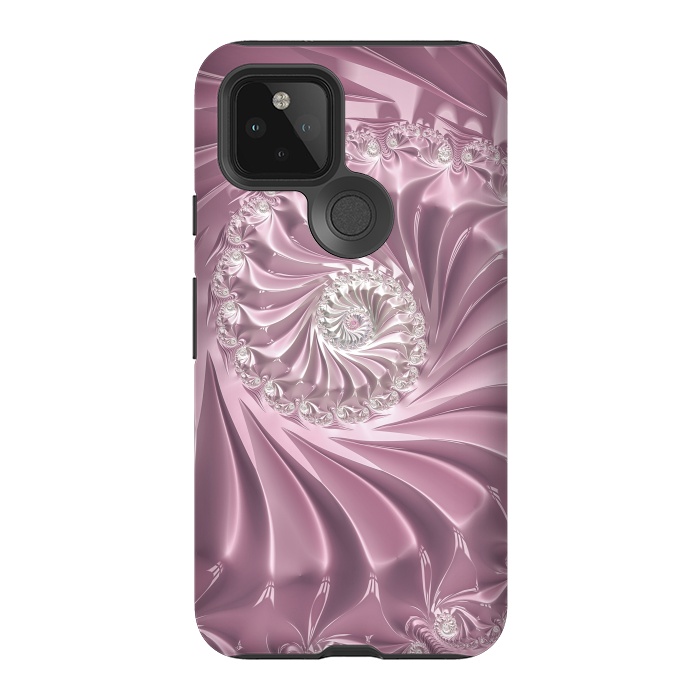 Pixel 5 StrongFit Soft Pink Glamorous Fractal by Andrea Haase