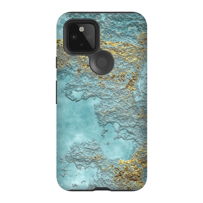 Pixel 5 StrongFit Gold Teal Minearal by Andrea Haase
