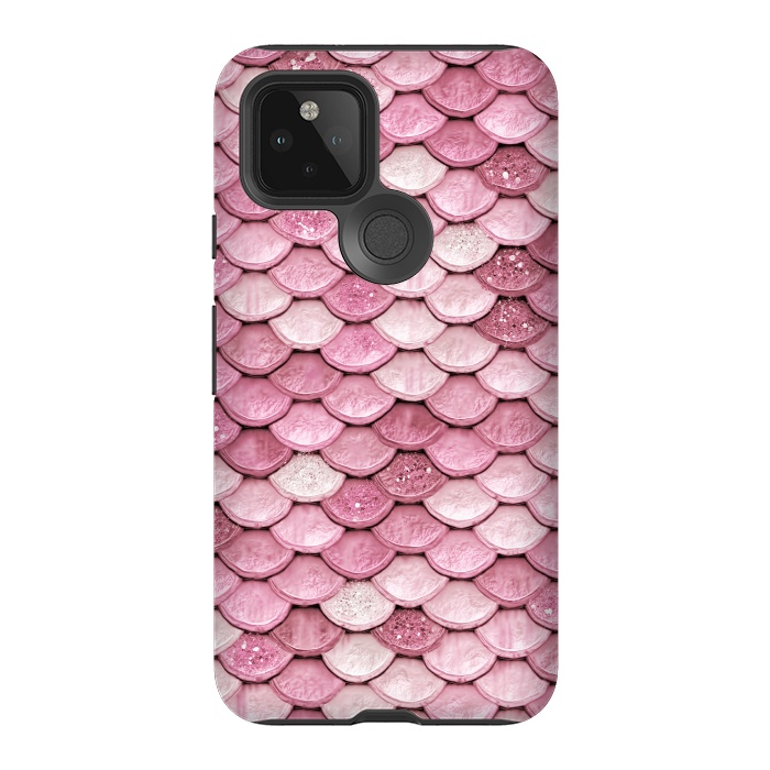 Pixel 5 StrongFit Pink Glitter Mermaid Scales by  Utart