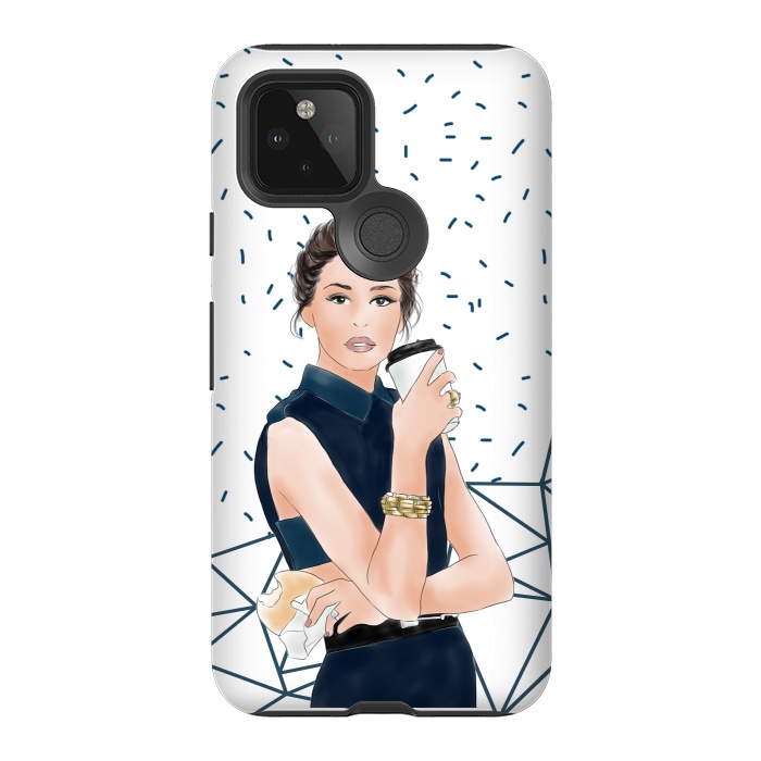 Pixel 5 StrongFit Fashion Girl with Coffee by DaDo ART