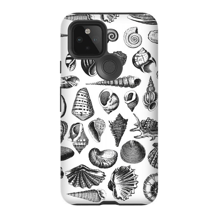 Pixel 5 StrongFit Vintage Seashell Collection Black And White by Andrea Haase
