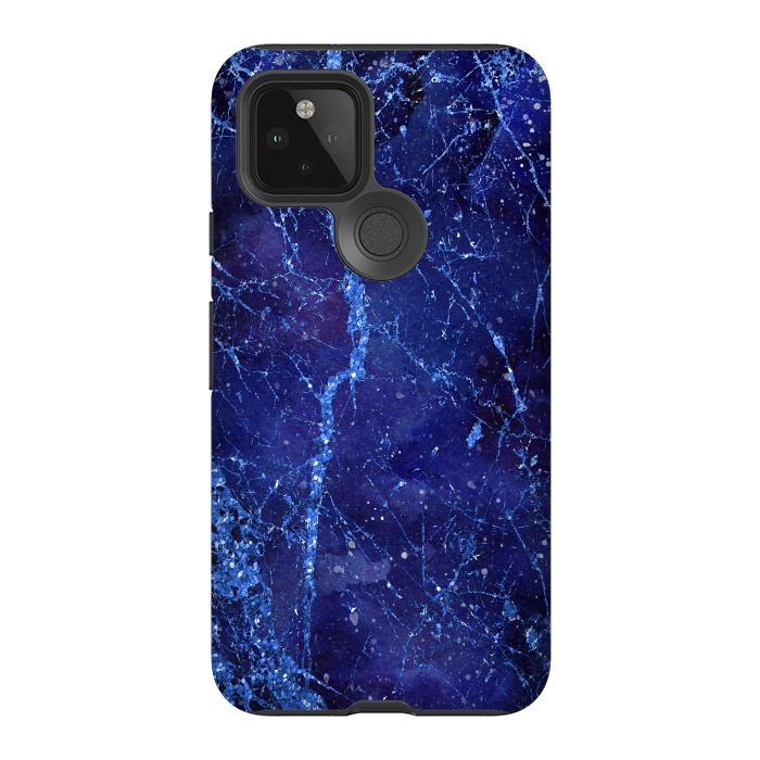 Pixel 5 StrongFit Blue Marbled Glitter 2 by Andrea Haase
