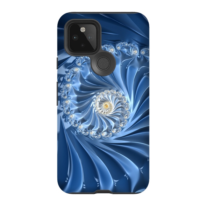 Pixel 5 StrongFit Glamorous Blue Fractal by Andrea Haase