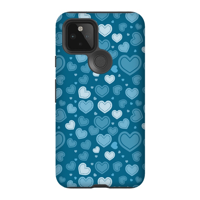 Pixel 5 StrongFit Blue Hearts by TMSarts