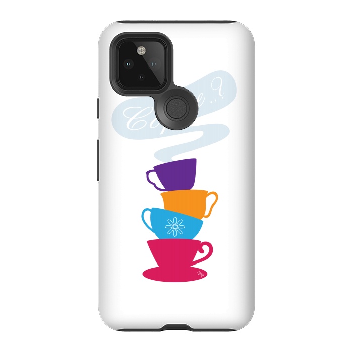 Pixel 5 StrongFit Bright Coffee Cups by Martina