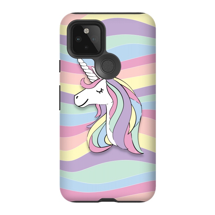 Pixel 5 StrongFit Cute Rainbow Unicorn by Martina