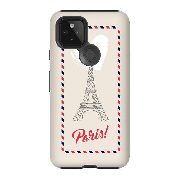 Pixel 5 StrongFit Vintage envelope Eiffel Tower in Paris by Martina