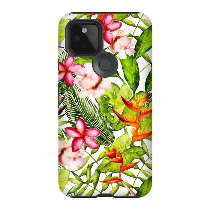 Pixel 5 StrongFit Aloha Tropical Flower Jungle Pattern by  Utart