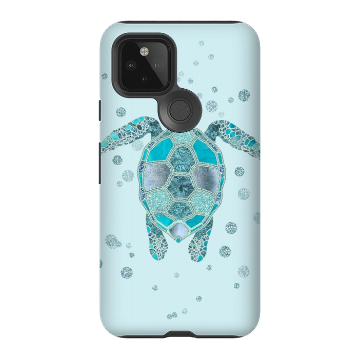 Pixel 5 StrongFit Underwater Glamour Turtle by Andrea Haase