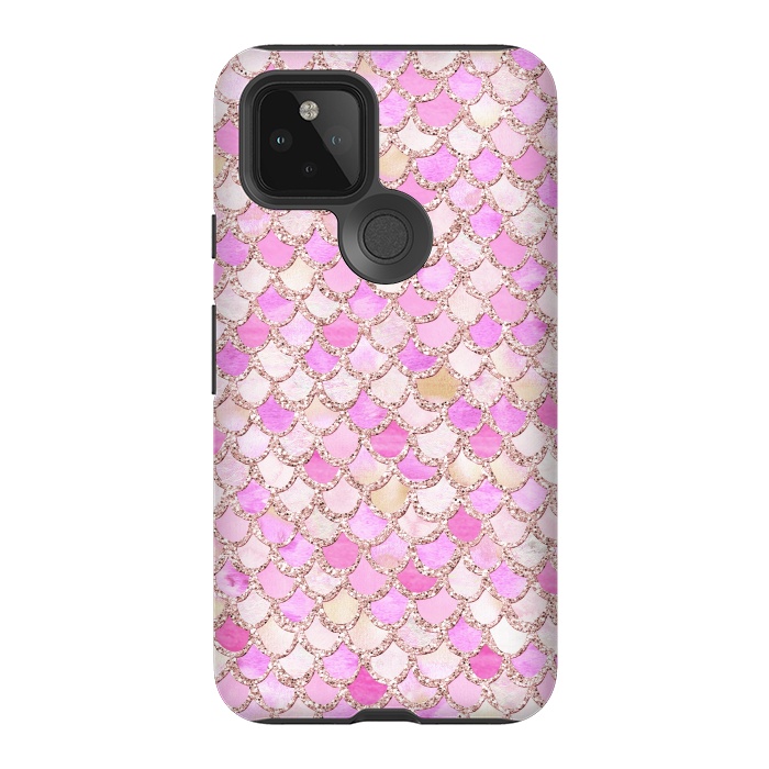 Pixel 5 StrongFit Light Pink hand drawn mermaid scales by  Utart