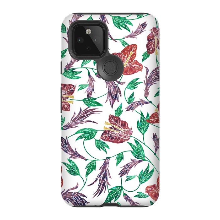 Pixel 5 StrongFit Tropical Flowers Pattern by Dushan Medich