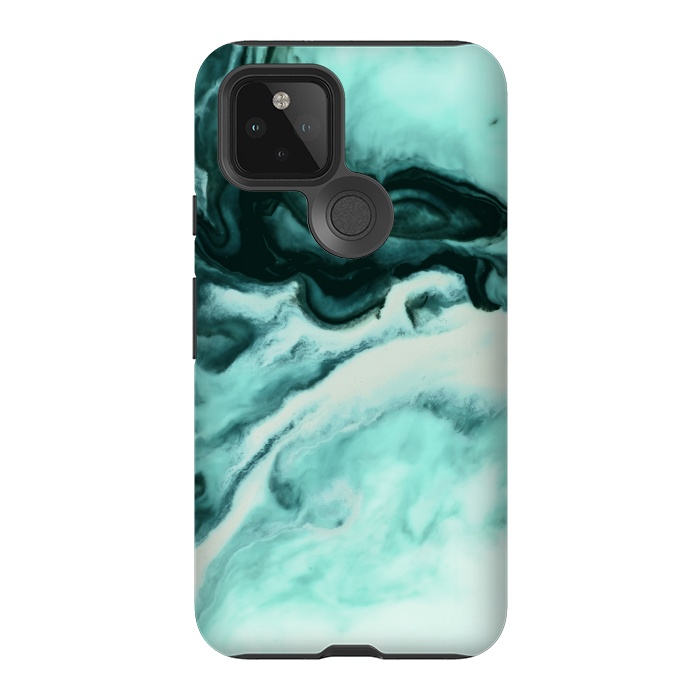 Pixel 5 StrongFit Abstract marbling mint by Mmartabc