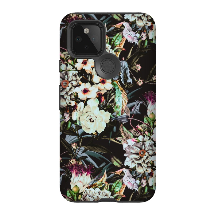 Pixel 5 StrongFit Dark flowery colorful bouquet by Mmartabc