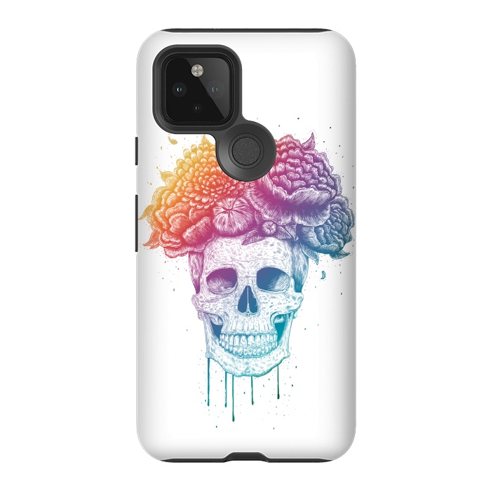 Pixel 5 StrongFit Colorful skull with flowers by kodamorkovkart