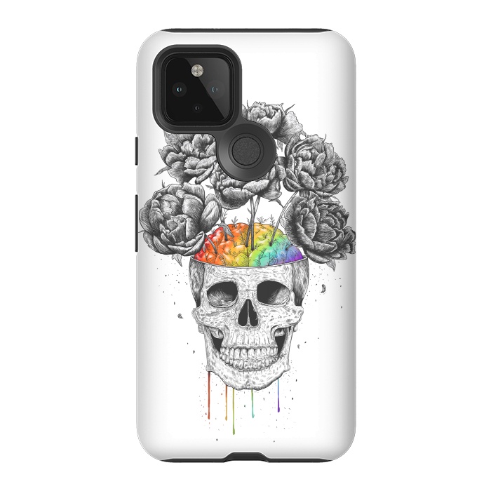 Pixel 5 StrongFit Skull with rainbow brains by kodamorkovkart