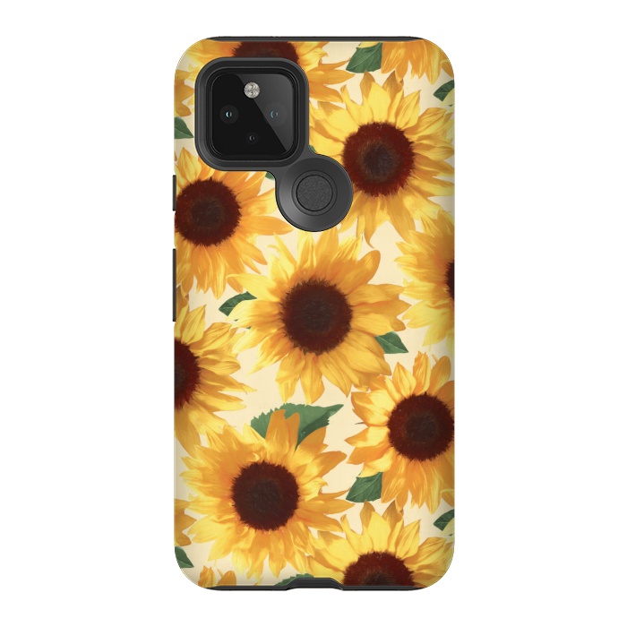 Pixel 5 StrongFit Happy Yellow Sunflowers by Micklyn Le Feuvre