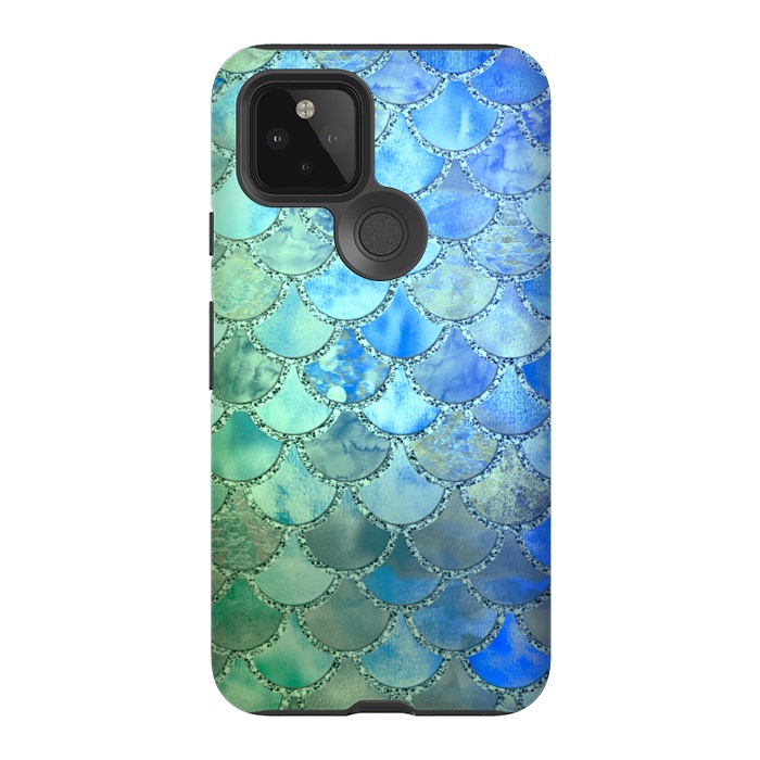 Pixel 5 StrongFit Ocean green and blue Mermaid Scales by  Utart