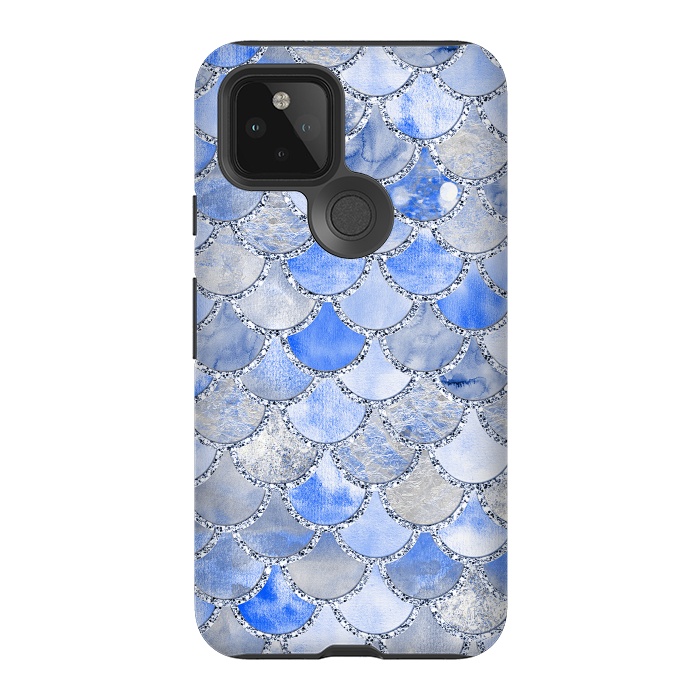 Pixel 5 StrongFit Blue and Silver Mermaid Scales by  Utart
