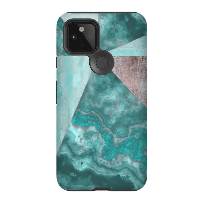 Pixel 5 StrongFit Rosegold And Gemstone Collage 2 by Andrea Haase