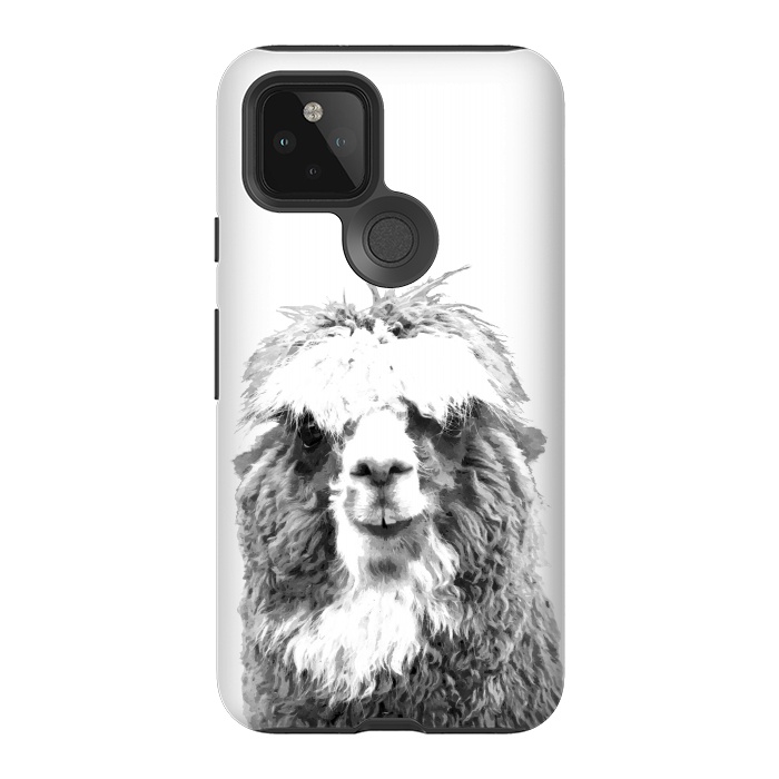 Pixel 5 StrongFit Black and White Alpaca by Alemi