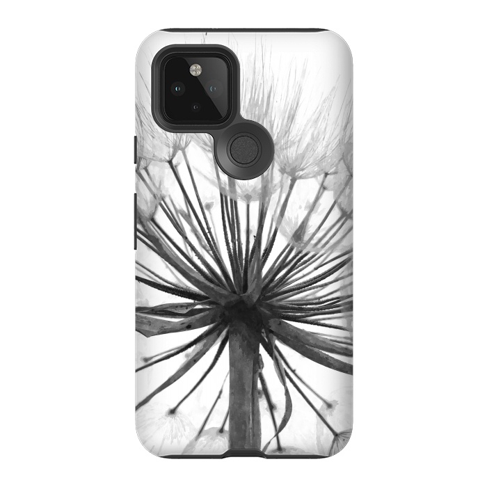 Pixel 5 StrongFit Black and White Dandelion by Alemi