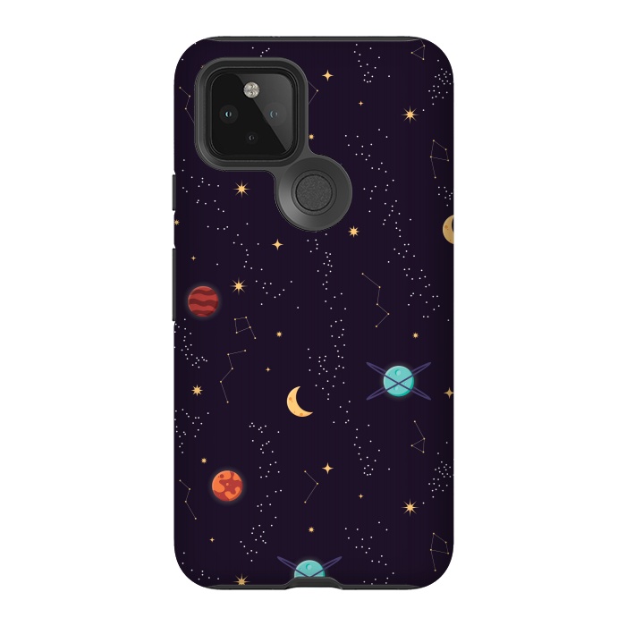 Pixel 5 StrongFit Universe with planets and stars seamless pattern, cosmos starry night sky, vector illustration by Jelena Obradovic